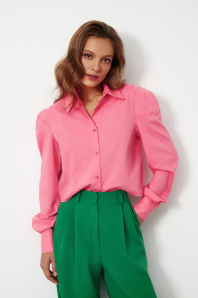 Рубашка с декоративным низом (розовый)